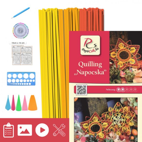 Sonne - Quilling Muster (240 Stück Streifen, Beschreibung, Werkzeuge)