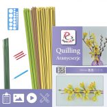 Goldener Strauch - Quilling Muster (170 Stück Streifen, Beschreibung, Werkzeuge)